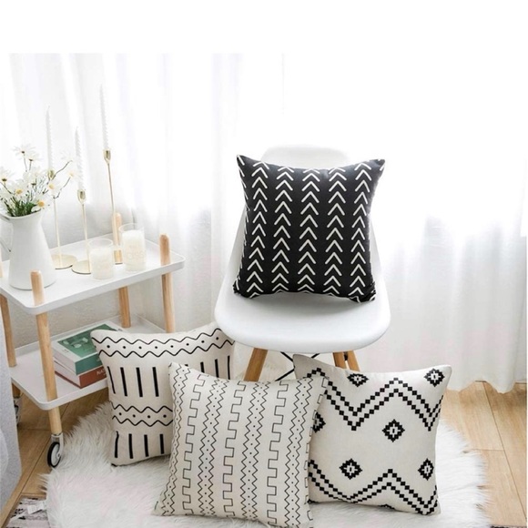 Other - Black and White Geometric Throw Pillows